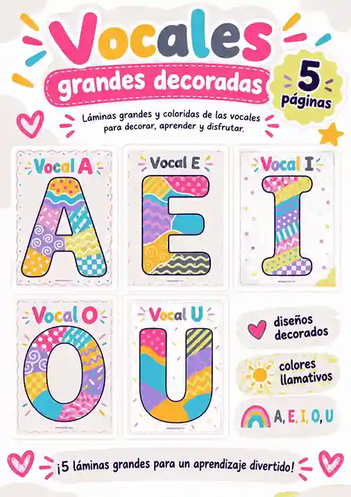 Vocales grandes decoradas