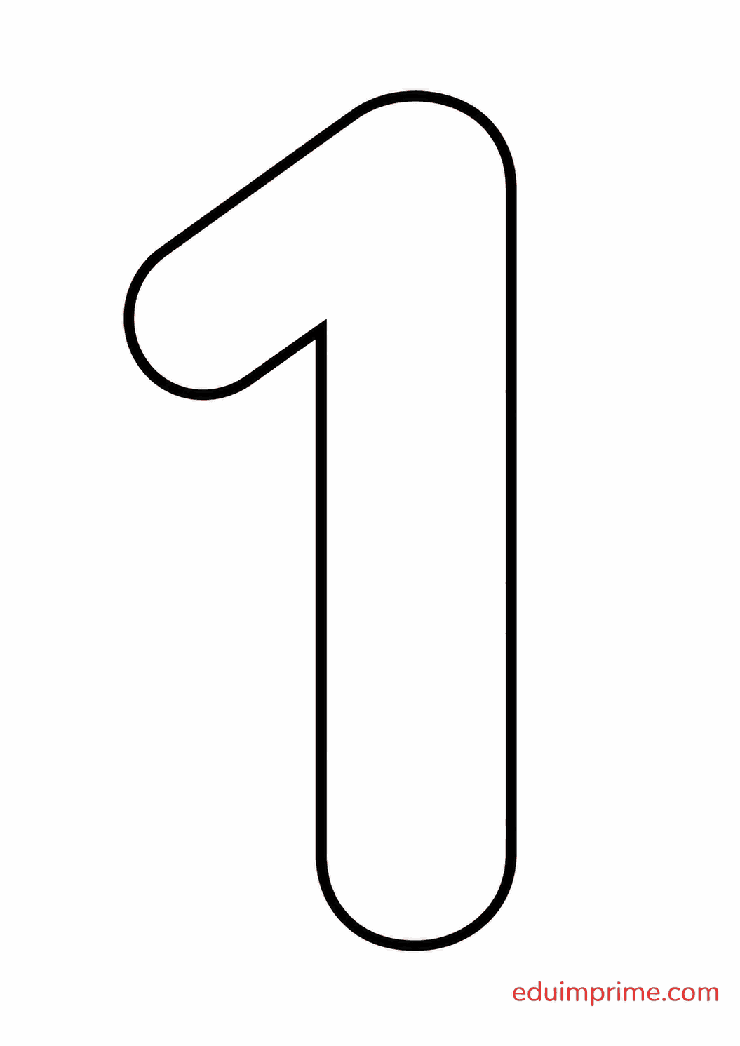 Número 1 en contorno para colorear