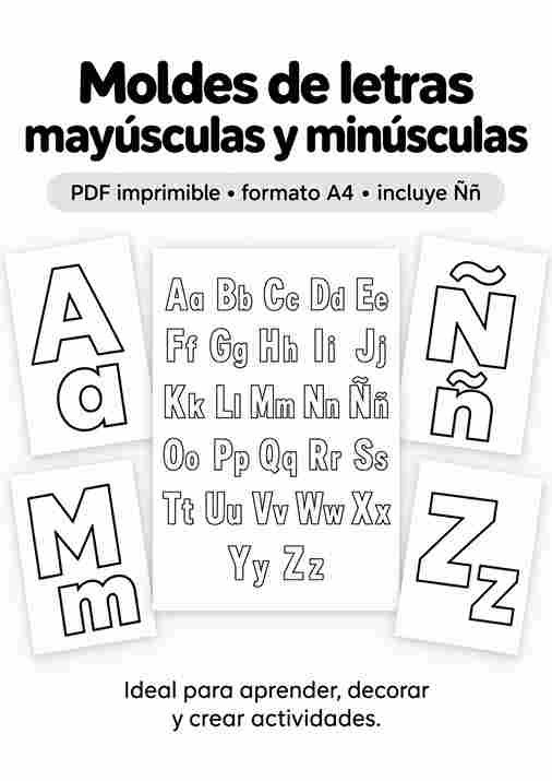 Moldes de letras mayúsculas y minúsculas para imprimir