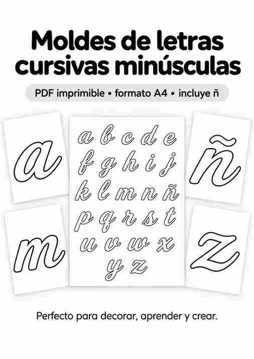 Moldes de letras cursivas minúsculas para imprimir
