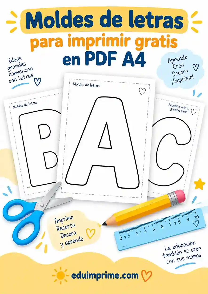 Moldes de letras para imprimir gratis en PDF A4