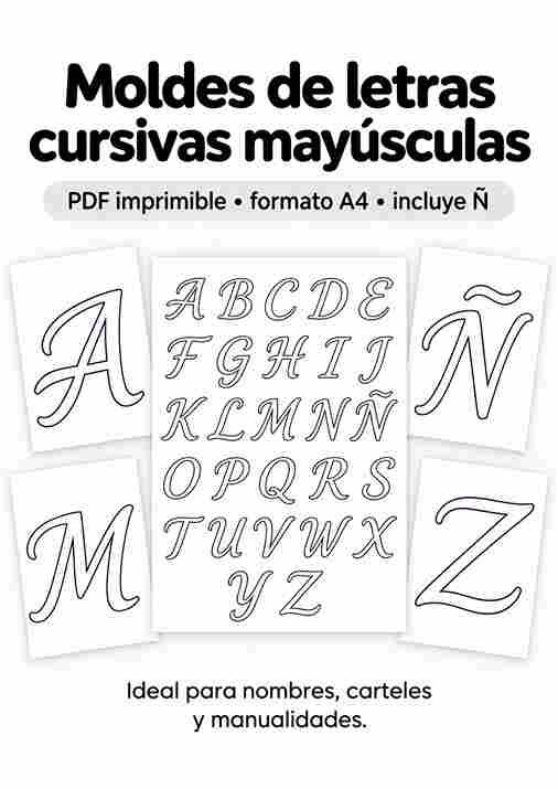 Moldes de letras cursivas mayúsculas para imprimir