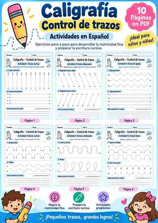 Vista previa de ejercicios de control de trazos