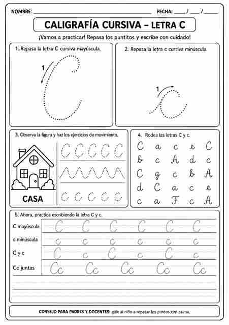 Hoja del abecedario cursivo para practicar caligrafía