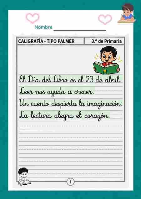 Ejercicio de copia de frases para mejorar la caligrafía