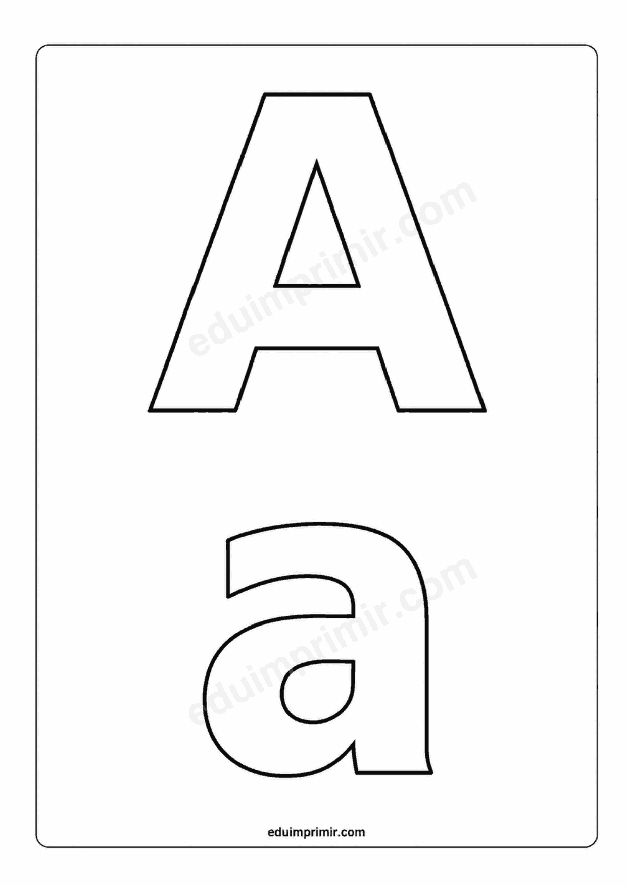 Letra A mayúscula y a minúscula para imprimir