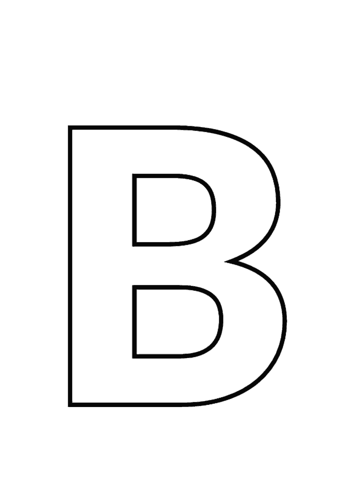 Letra B mayúscula con contorno para imprimir