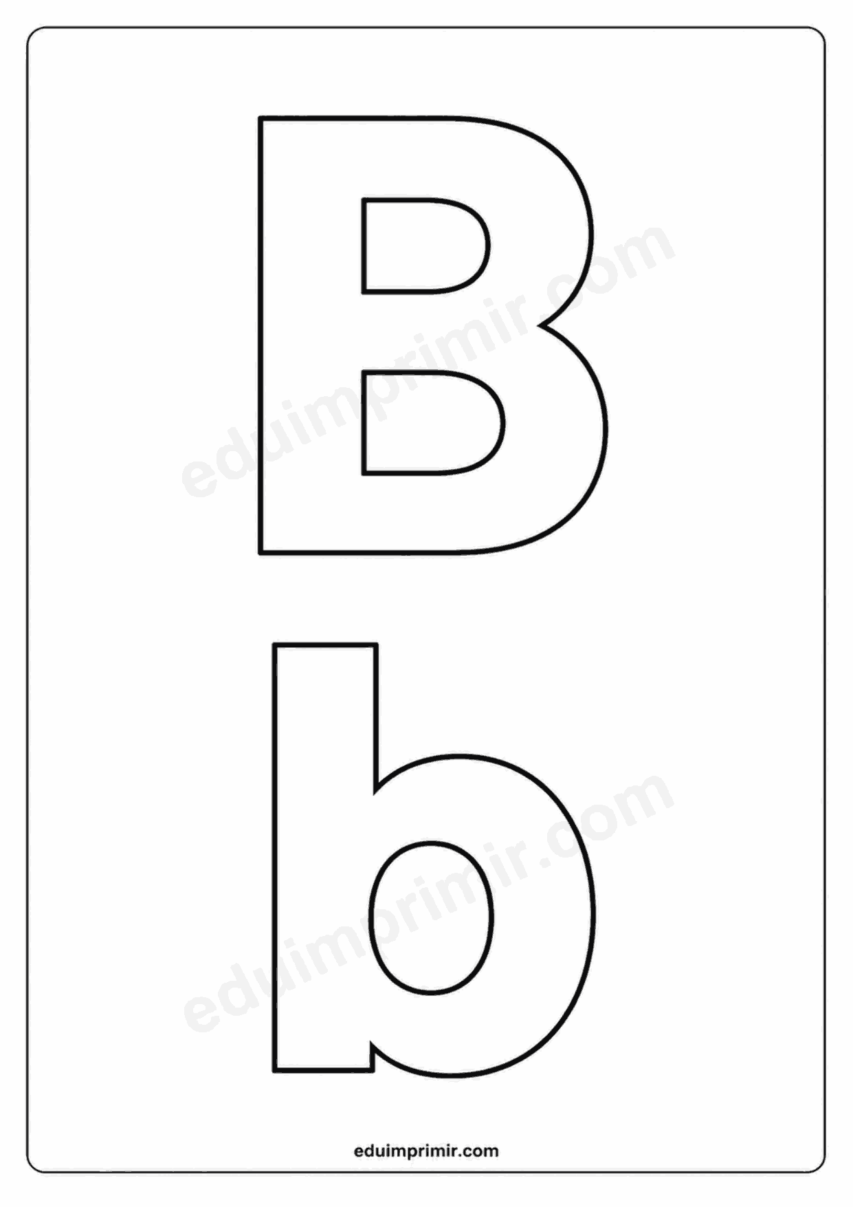 Letra B mayúscula y b minúscula para imprimir
