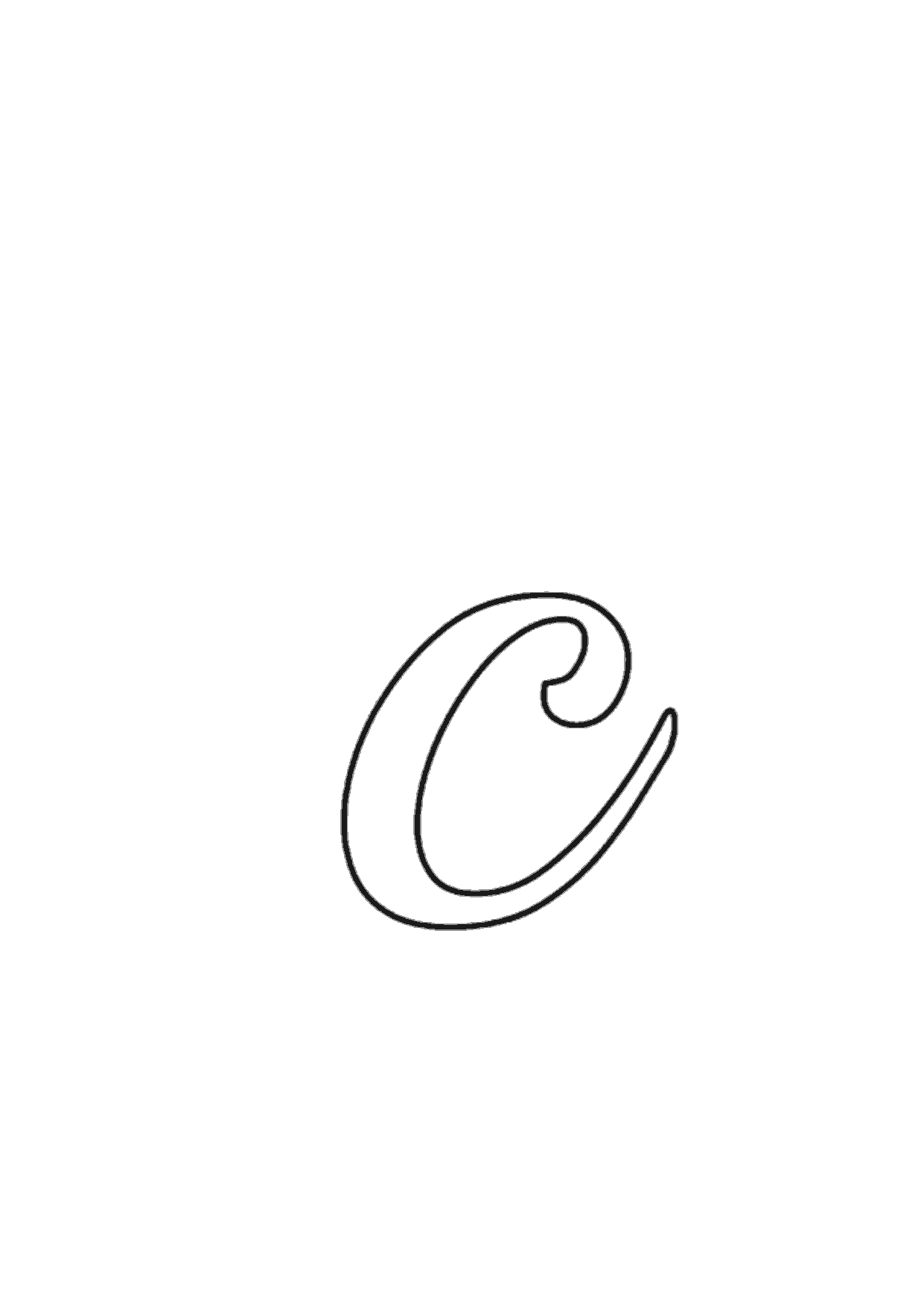 Letra c cursiva minúscula para imprimir