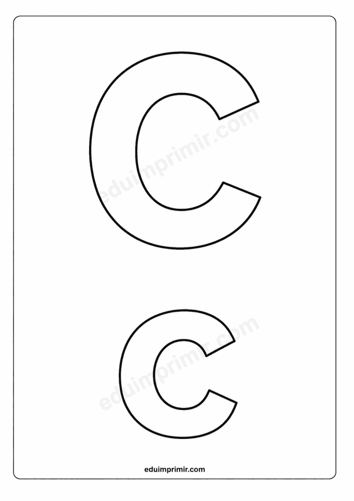 Letra C mayúscula y c minúscula para imprimir