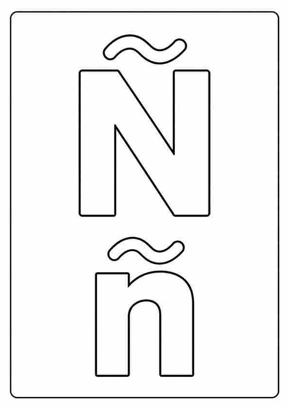 Letra Ñ mayúscula y ñ minúscula para imprimir