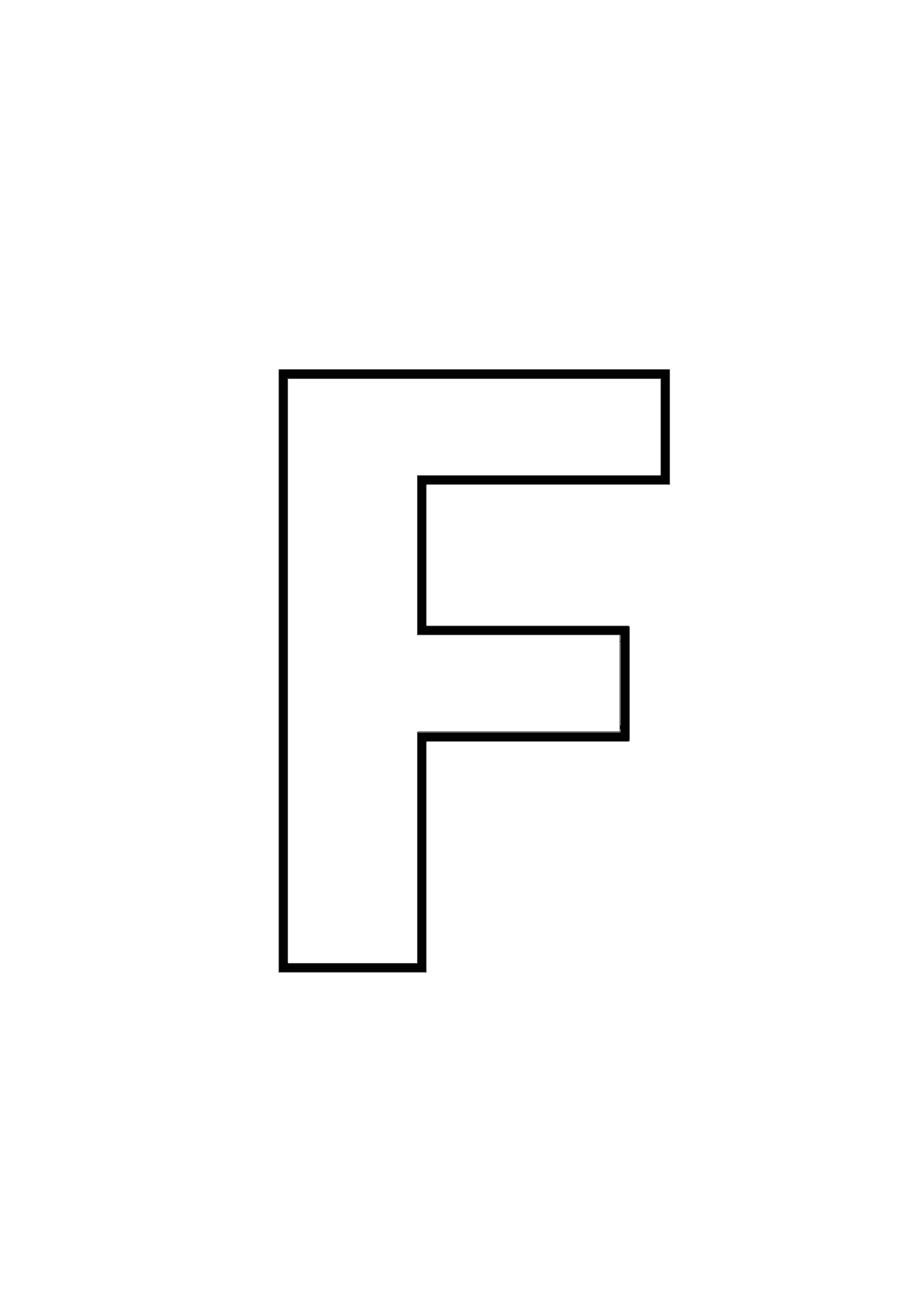 Letra F mayúscula con contorno para imprimir