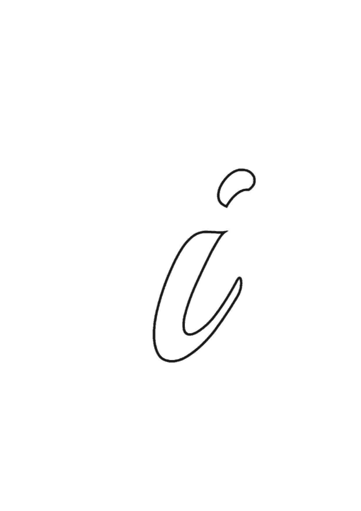 Letra i cursiva minúscula para imprimir