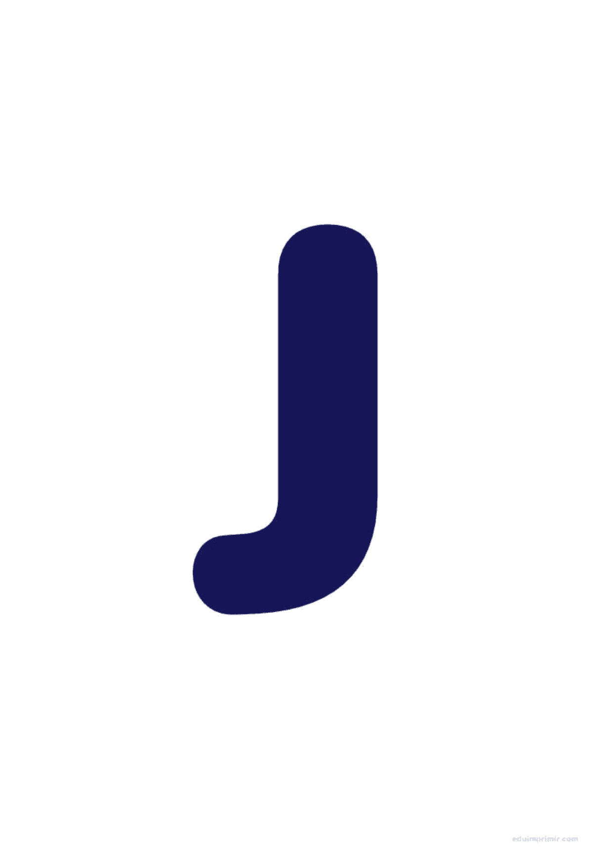 Letra J mayúscula rellena para imprimir