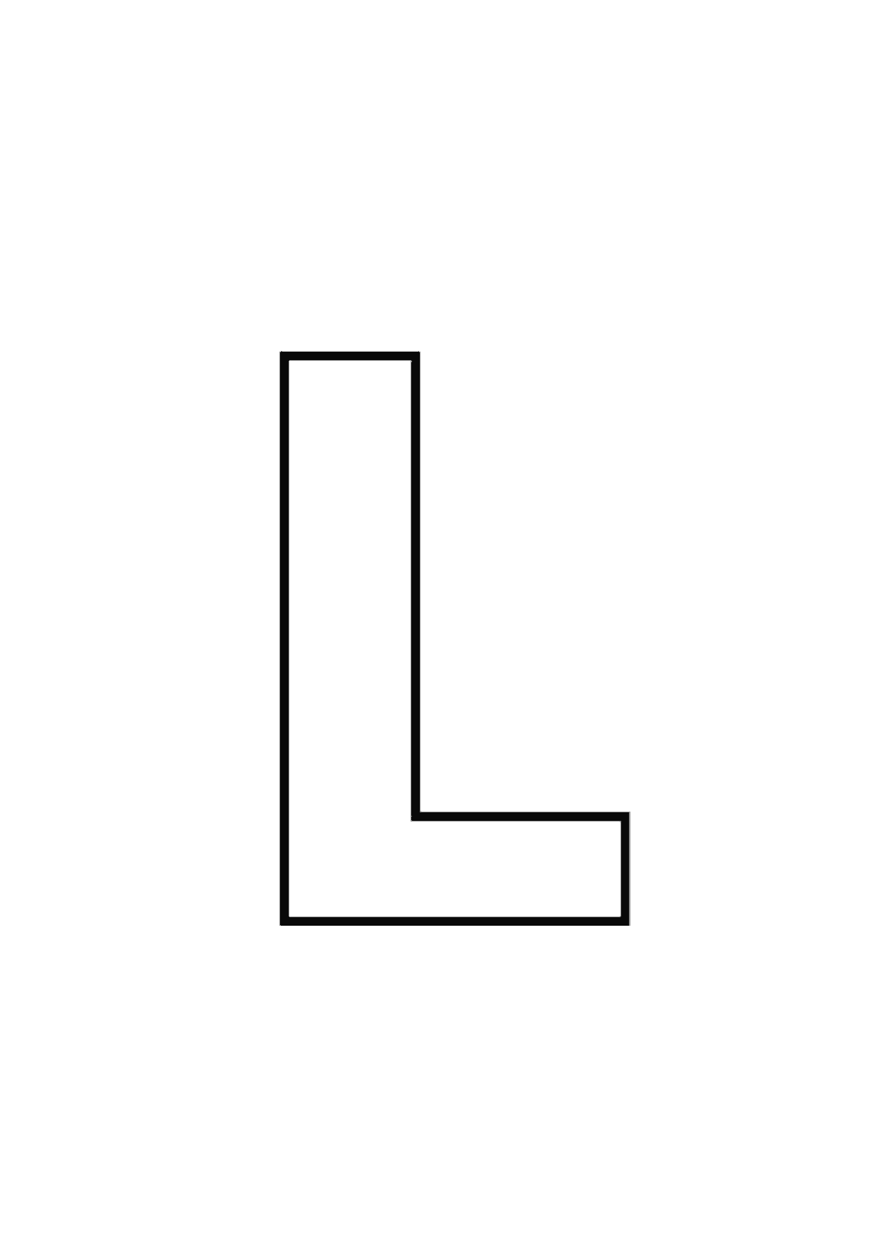 Letra L mayúscula grande para colorear e imprimir