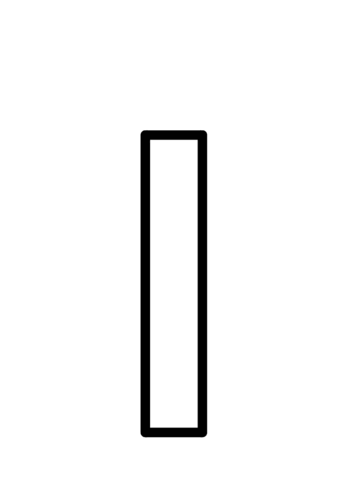 Letra l minúscula para colorear e imprimir