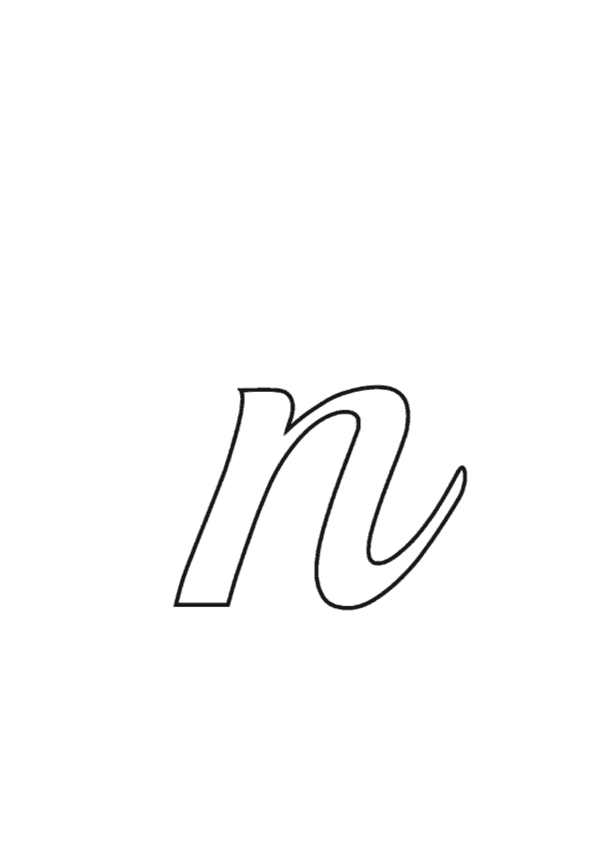 Letra n cursiva minúscula para imprimir