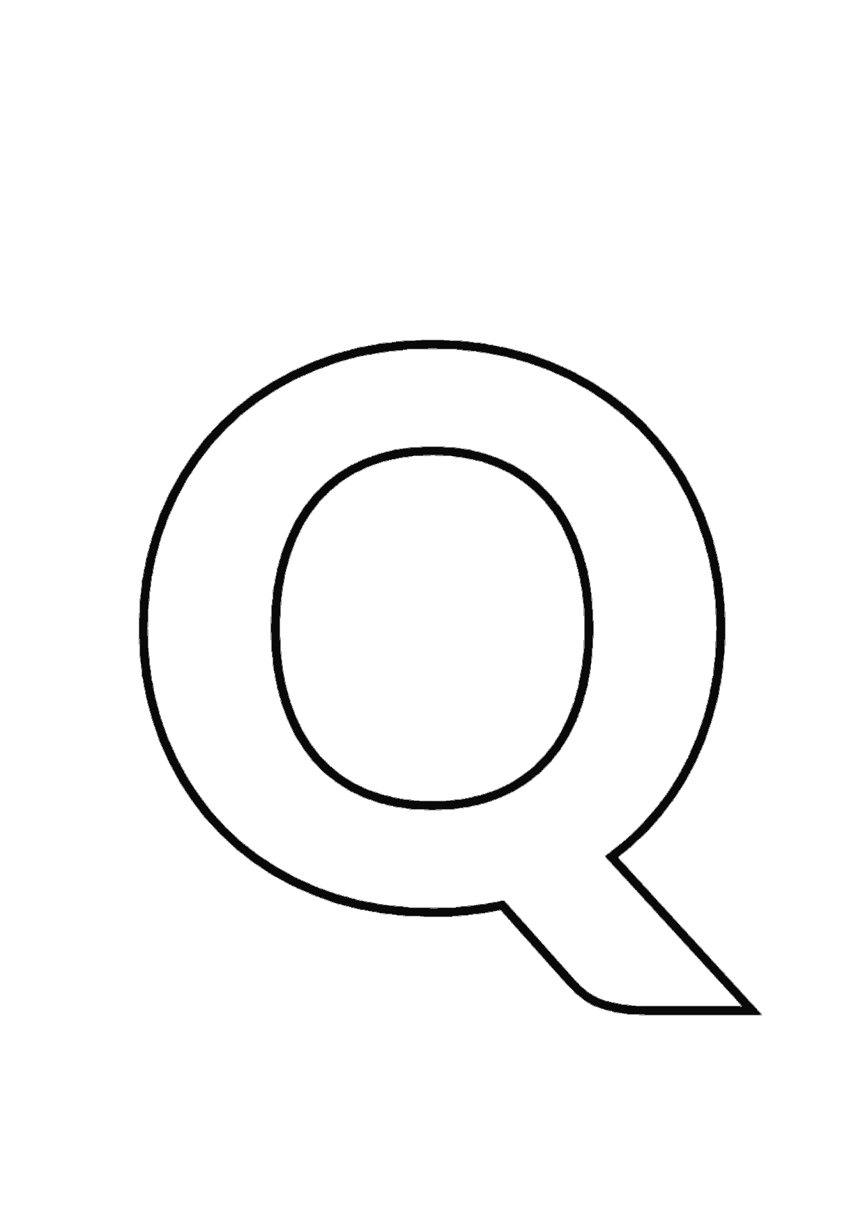 Plantilla de letra Q mayúscula para imprimir