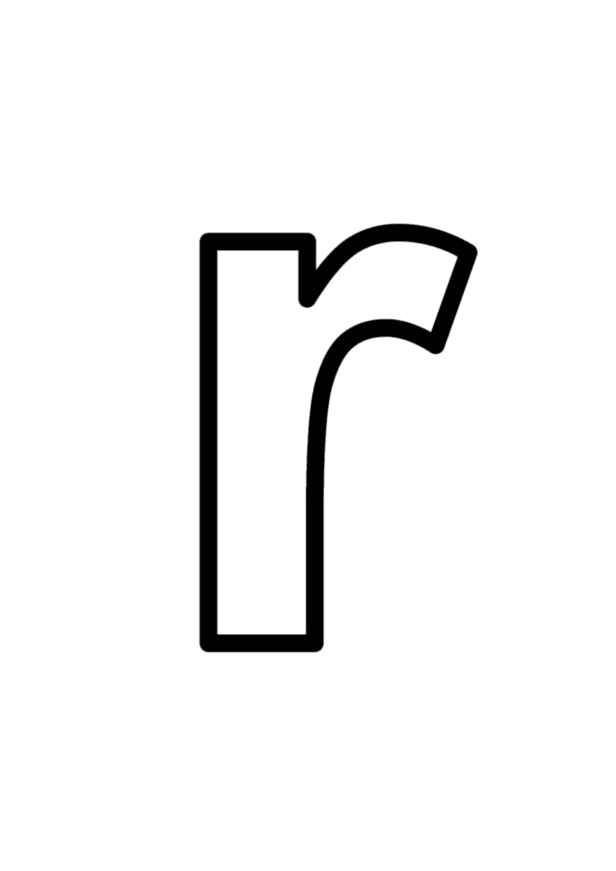 Letra r minúscula para colorear e imprimir