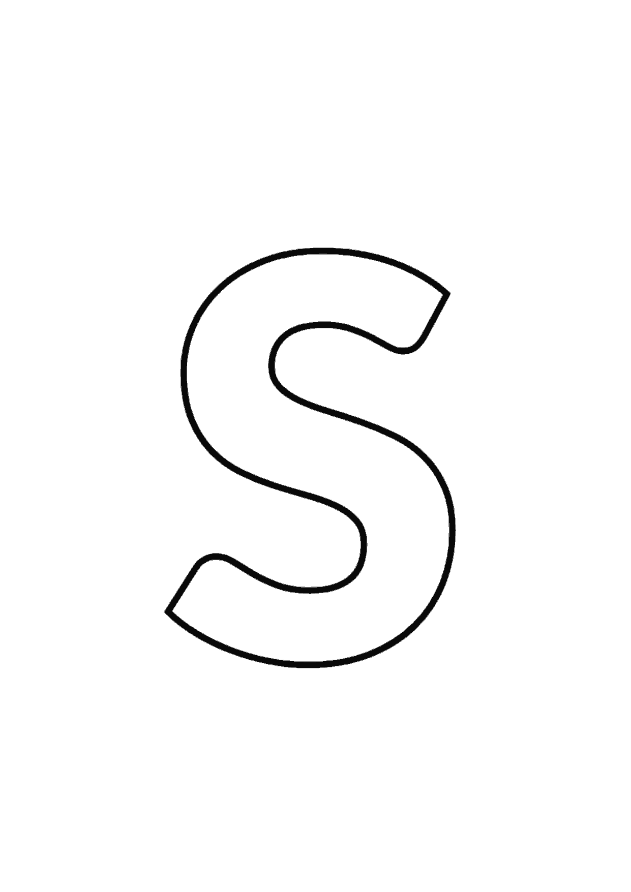 Letra S mayúscula para colorear e imprimir