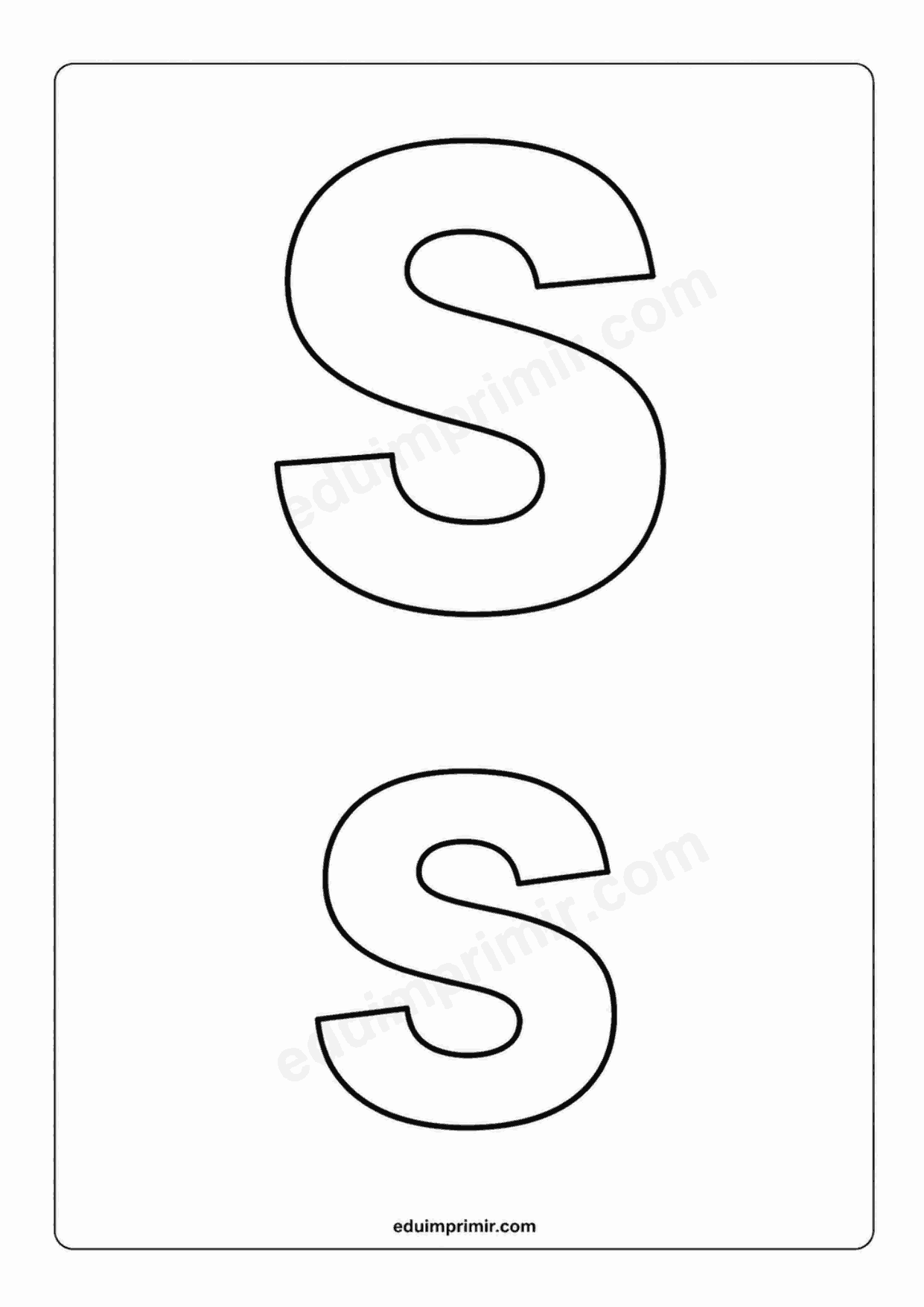 Letra S mayúscula y s minúscula para imprimir