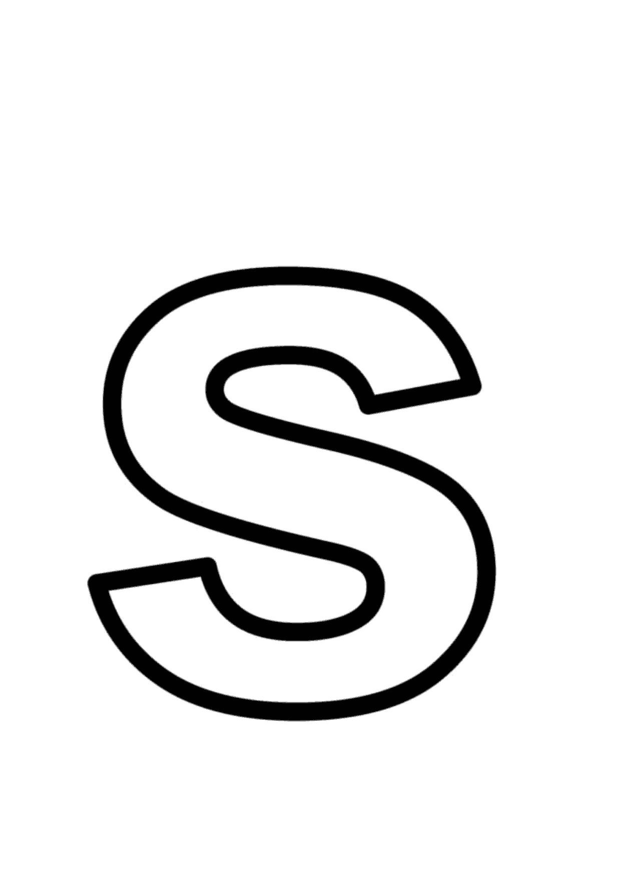 Letra s minúscula de molde para imprimir