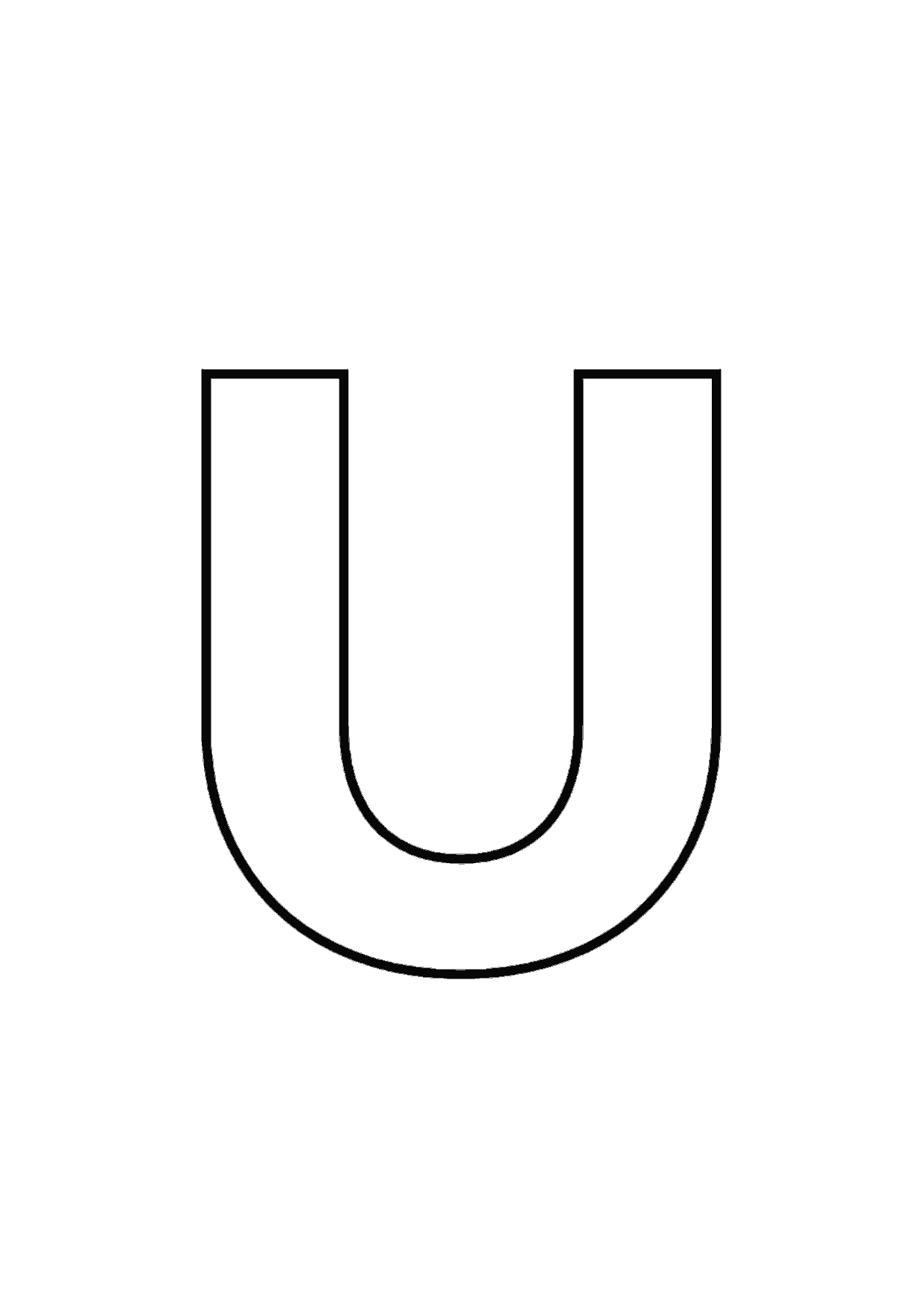 Letra U mayúscula para colorear e imprimir