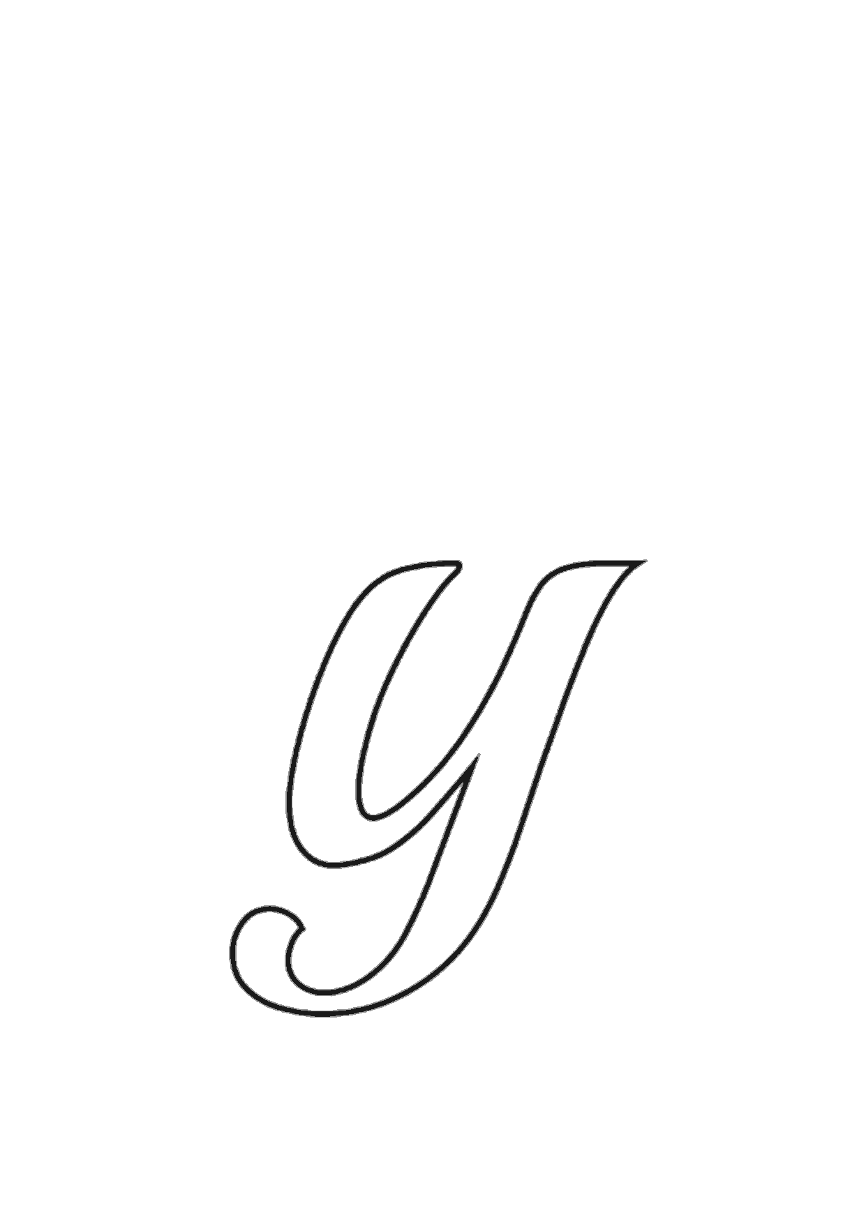 Letra y cursiva minúscula para imprimir