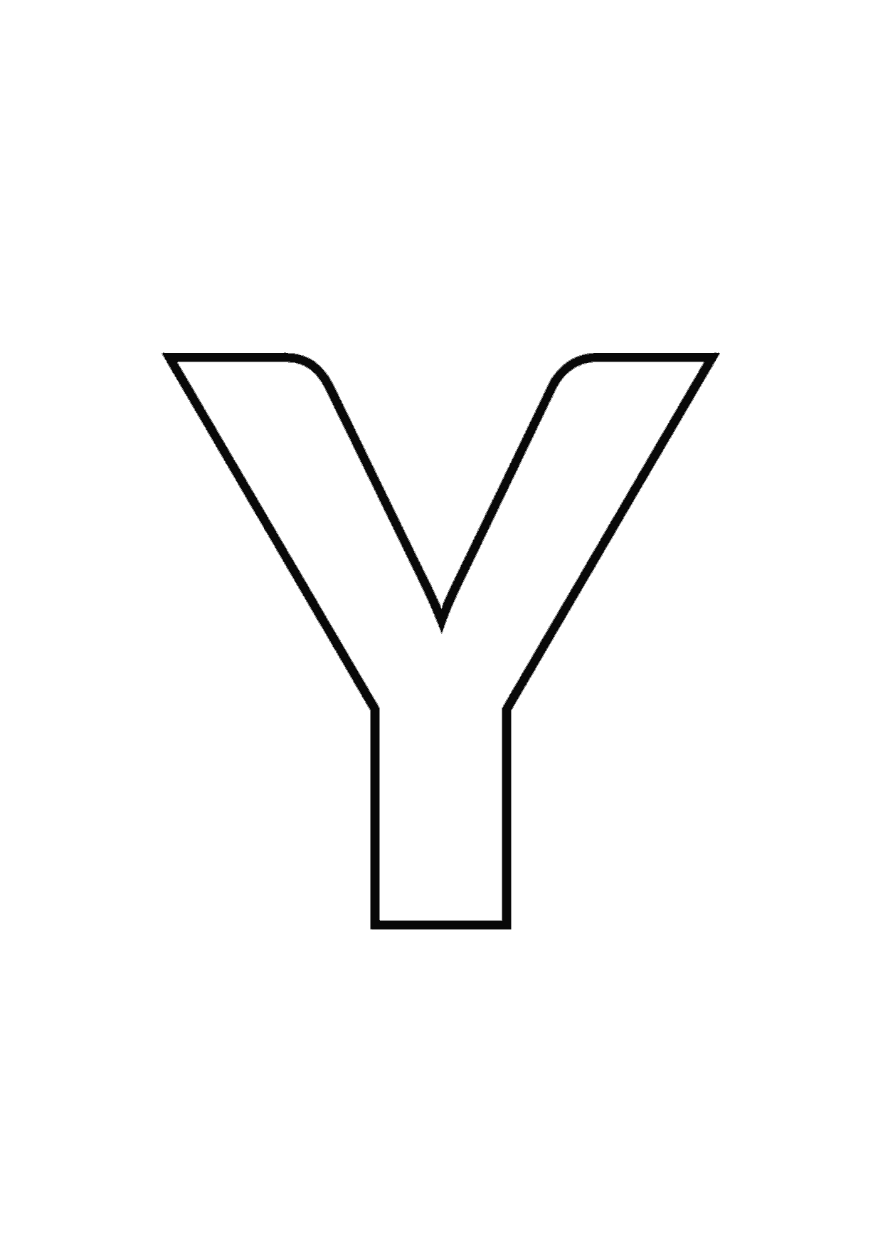 Letra Y mayúscula para colorear e imprimir