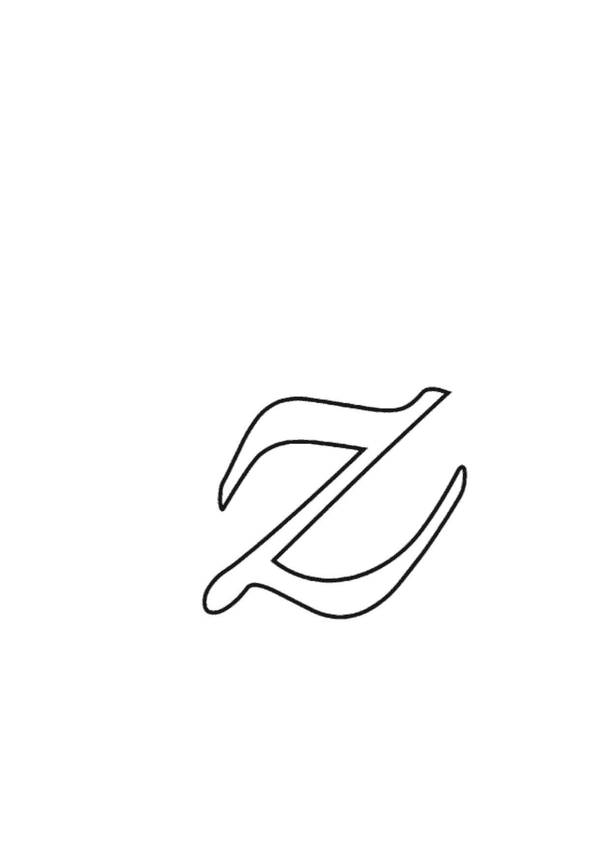 Letra z cursiva minúscula para imprimir