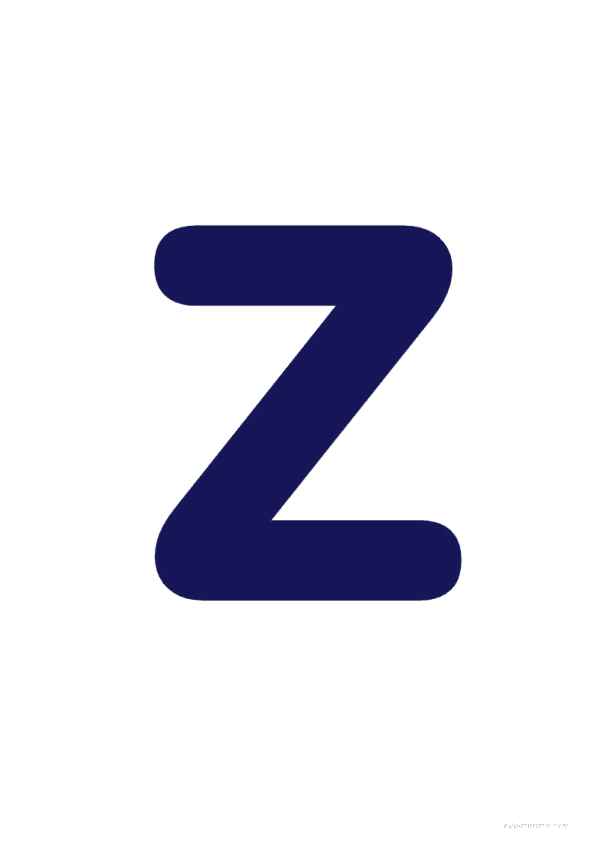 Letra Z mayúscula rellena para imprimir