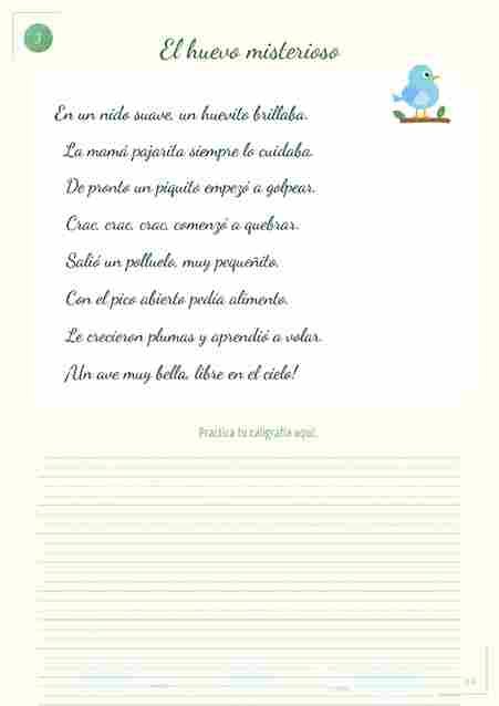 Texto cursivo con renglones para practicar escritura