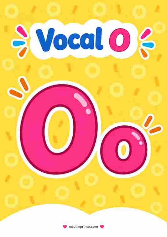 Vocal O colorida para niños